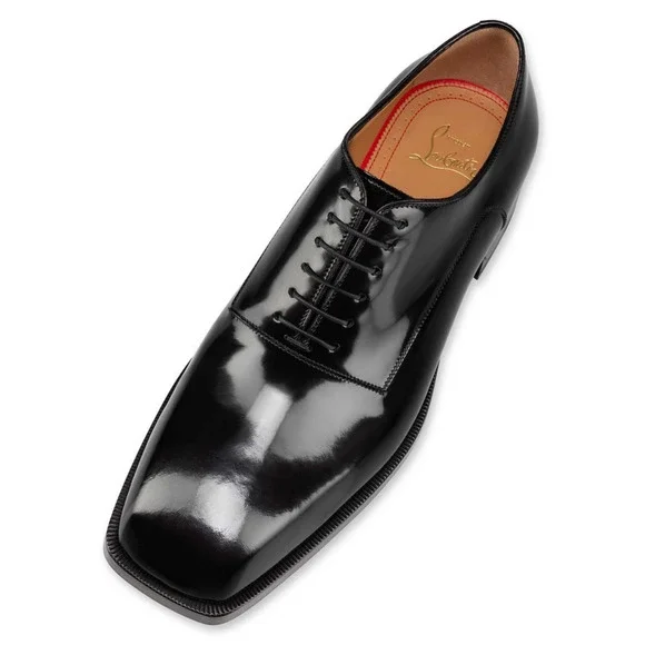 Christian Louboutin Capitano Flat Black Lace Up Tie Oxford Dress Loafer 40.5 7.5